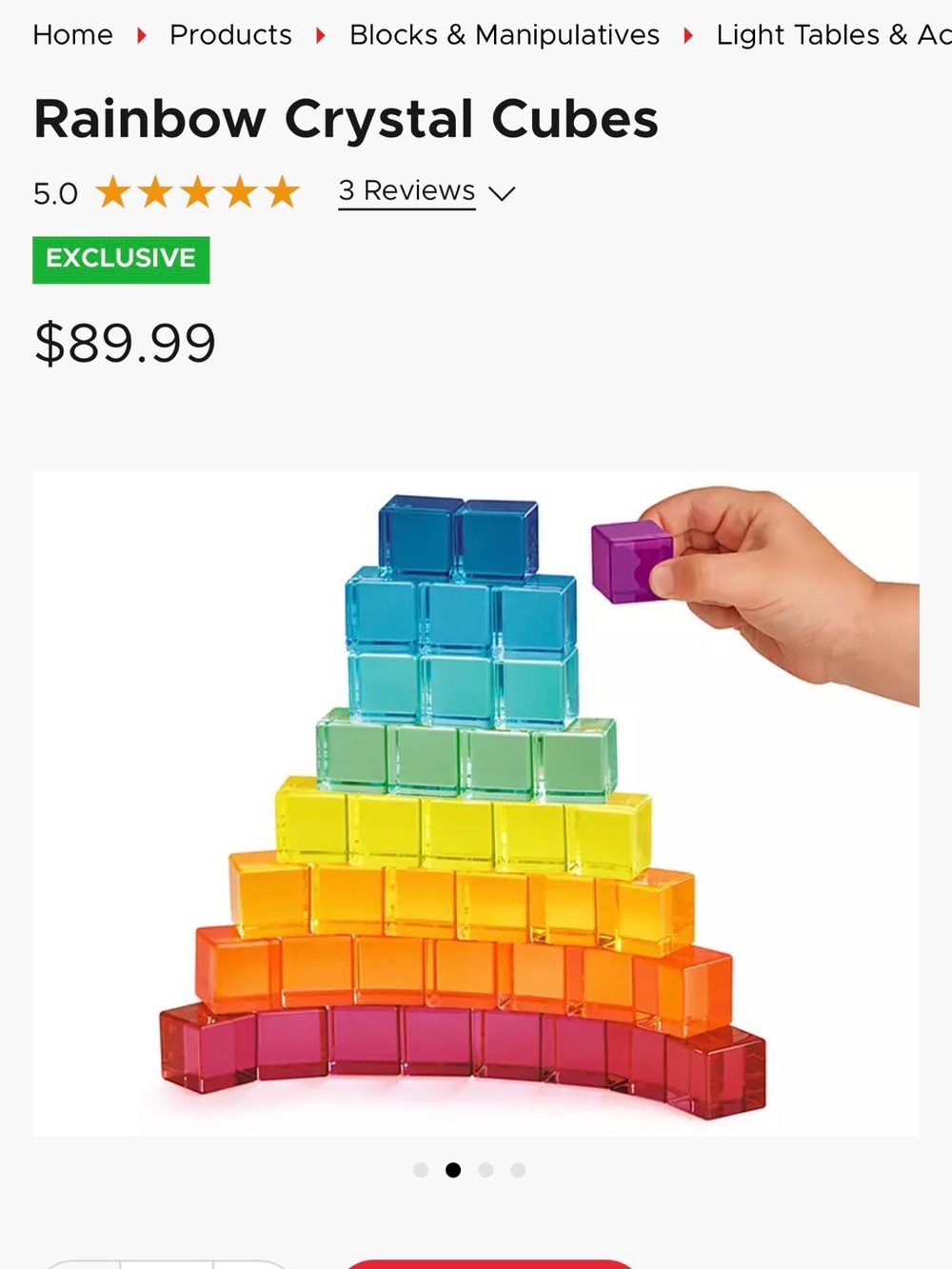 Rainbow Crystal Cubes - Colorful Translucent Stacking Set - Picture 3 of 7